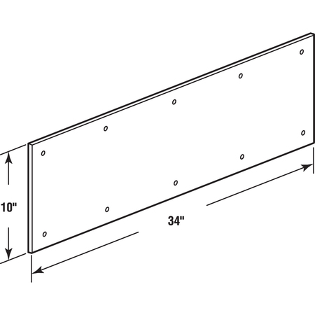 Prime-Line Door Kick Plate, 10 in. x 34 in., Satin Aluminum Single Pack J 4965